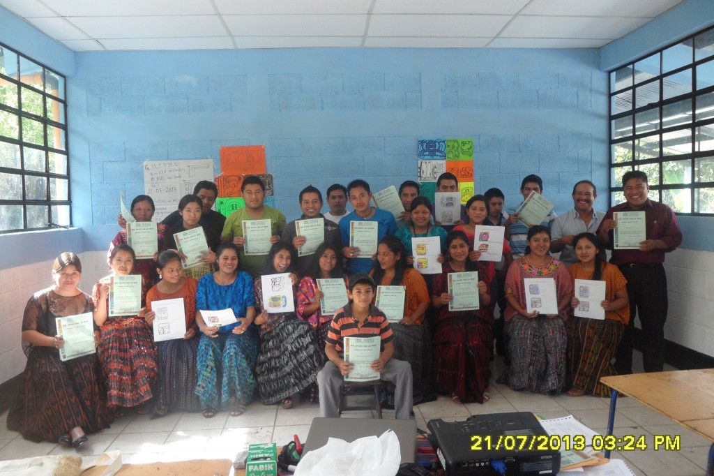 Augusto Tul Rax, Maya Poqomchi’ Series of glyph workshops La Escuela Oficial Rafael Arevalo Martínez Chitul Santa Cruz Verapaz, Alta Verapaz, Guatemala July 7, 14, and 21, 2013