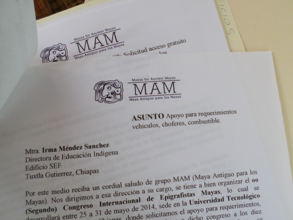 “Oficios,” formal request letters on MAM letterhead.