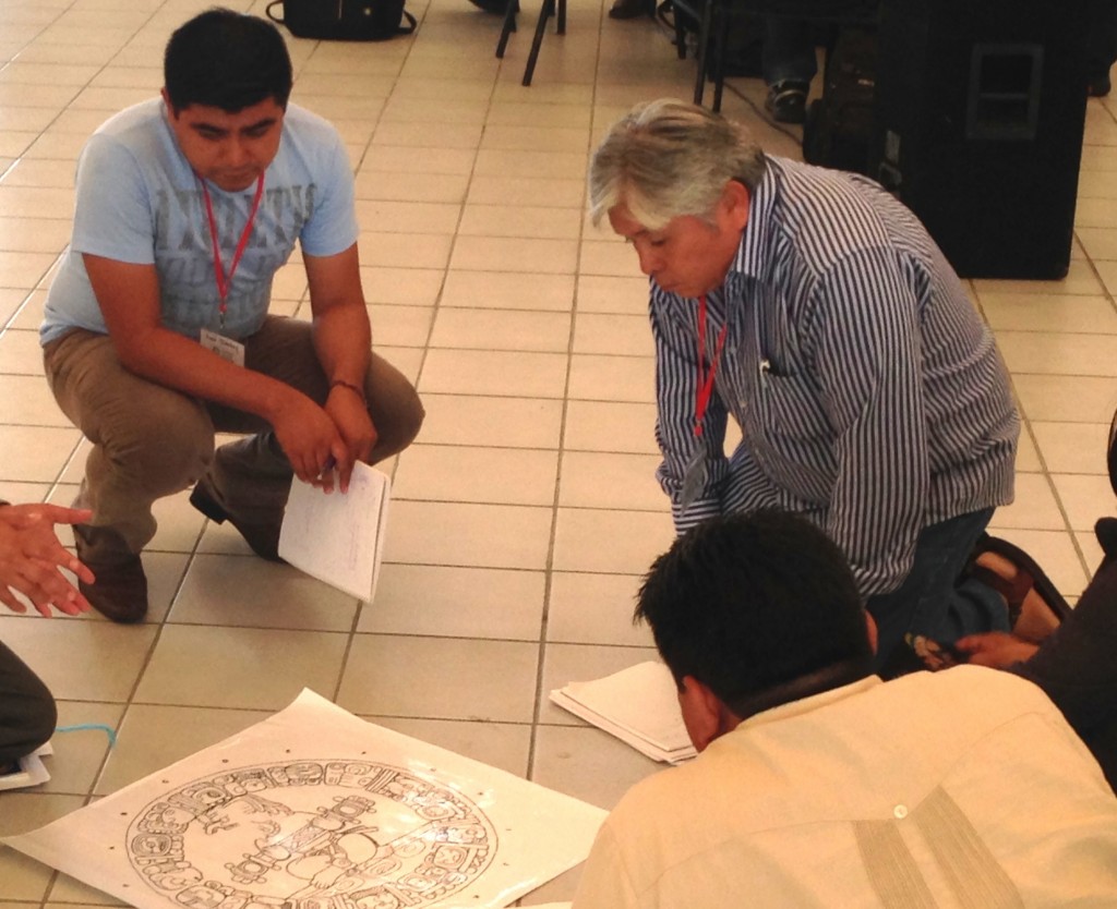 Iván Jiménez (on the left) and Atilano Ceballos participating in the Second International Congress of Maya Epigraphers in Ocosingo, Chiapas.