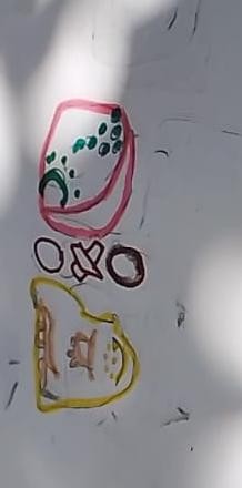 A drawing on a wall

Description automatically generated